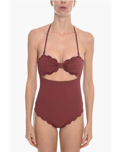Marysia Swim One Piece Antibes Swimsuit With Bow Front And Cut-Out Detail - Red