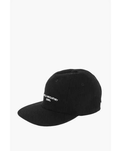 Stella McCartney Solid Colour Cap With Embroidered Logo - Black