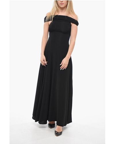 Khaite Front Draping Sleeveless Maxi Dress - Black