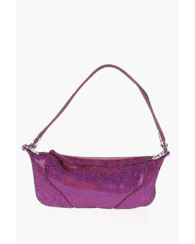 BY FAR Metallic Soft Leather Mini Amira Shoulder Bag - Purple
