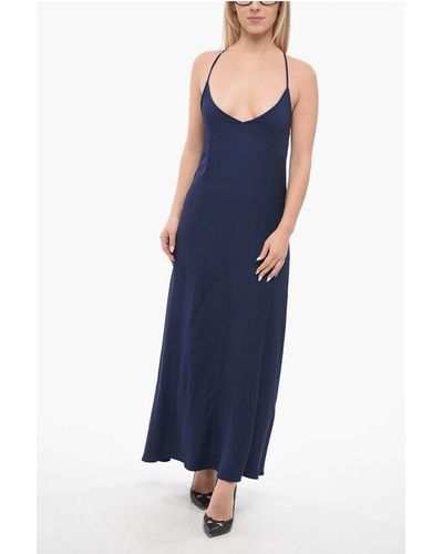 Ami Paris V-Neckline Slip Dress - Blue