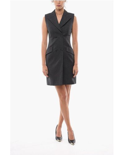 Givenchy Sleeveless Double Breasted Blazer Dress - Black