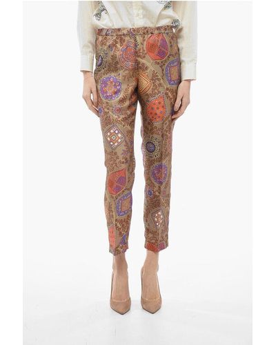 Alberto Biani Silk Floral-Patterned Trousers - Multicolour