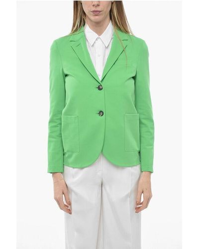 Harris Wharf London Unlined Jersey Blazer With Patch Pockets - Green