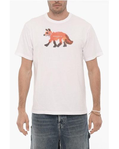 Maison Kitsuné Cotton Crew-Neck T-Shirt With Gradient Print - White