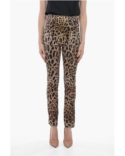 Dolce & Gabbana Animal Patterned Skinny Fit Trousers - Multicolour