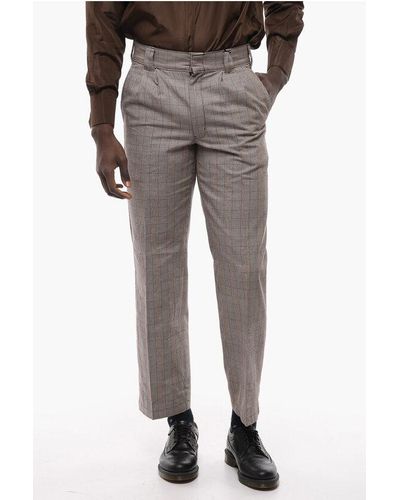 Dickies Double Pleated District Check Loose Fit Trousers - Grey
