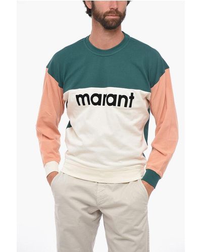 Isabel Marant Piquet Cotton Aftone Sweatshirt With Flocked Logo - Multicolour