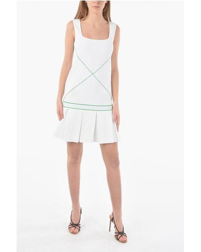 Bottega Veneta Square Neckline Mini Tennis Dress - White