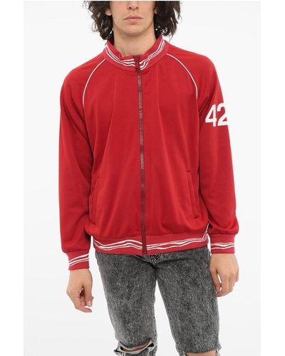 424 Jersey Zip-Up Sweatshirt With Logo Print - Red