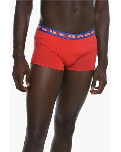 DIESEL Set Of 2 Microfiber Boxer With Logoed Elastic Band - Red