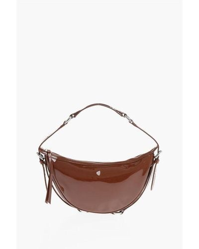 BY FAR Patent Leather Gib Shoulder Bag With Studs Details - White