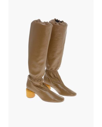 Jil Sander Calfskin Nikki Boots With Block Heel 6Cm - White