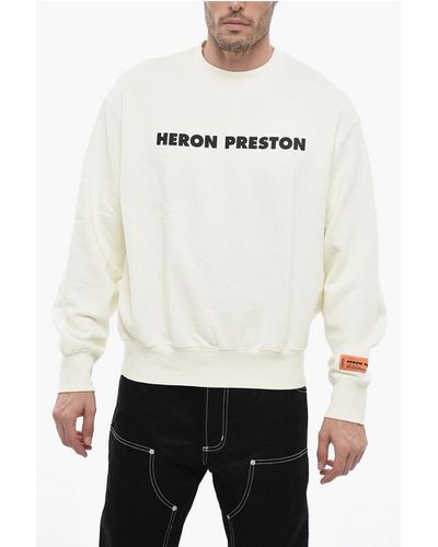 Heron Preston Brushed Cotton This Is Not Crew Neck Sweatshirt - White
