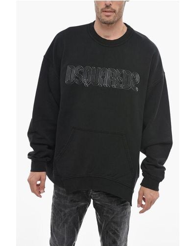 DSquared² Ragian Cool Sweatshirt With Embossed Logo - Black