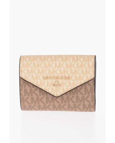 Michael Kors Michael Two-Tone Faux Leather Vanilla Wallet With All-Over M Size Unic - Natural