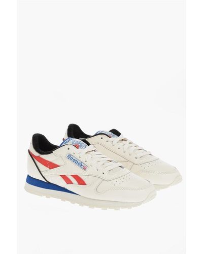 Reebok Classic Contrasting Logo Lace-Up Leather Trainers - White