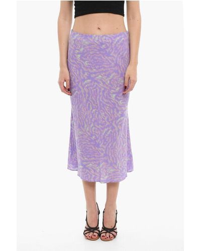 Paul Smith Patterned Pencil Skirt With Side Zip - Purple