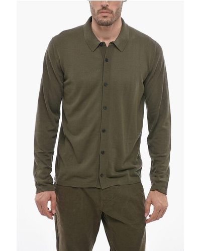 Roberto Collina Solid Colour Cotton Jersey Shirt - Green