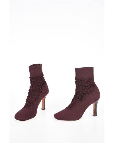 Celine 9Cm Knitted Boots - Purple