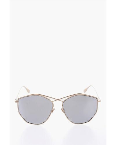 Dior Geometric Frame And Cross Bridge Stellaire 4 Sunglasses - Grey