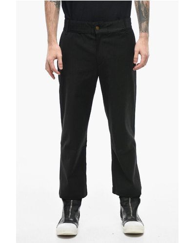 One Of These Days Cotton Chinos Trousers With Elastic Waistband - Black