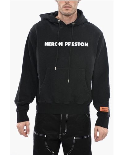 Heron Preston Hooded This Is Not Brushed Cotton Sweatshirt - Black