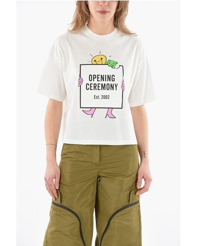 Opening Ceremony Cotton Lightbulb Boxlogo Crop T-Shirt - Multicolour