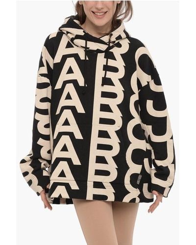 Marc Jacobs All-Over Monogram Oversized Hoodie - Black