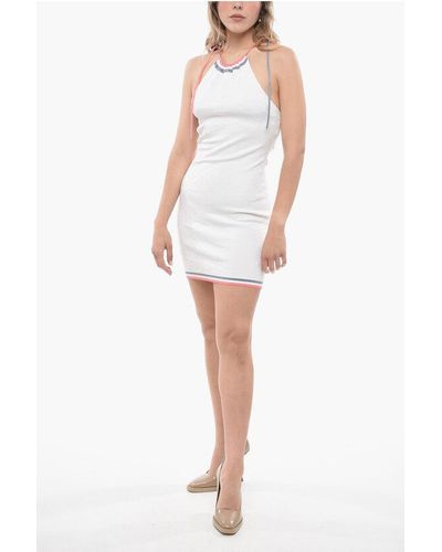 Fendi Knitted Mirros Fluid Halter Neck Dress - White