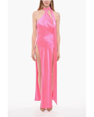 retroféte Halterneck Jagger Dress - Pink