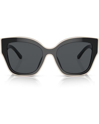 Tory Burch 54mm Oversized Cat-eye Sunglasses - Black