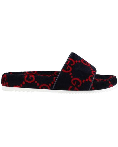 Gucci GG Terry Cloth Slide 'blue Red' - Brown
