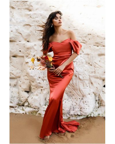 Red V-Neck Dresses for Women - Up to 80% off | Lyst