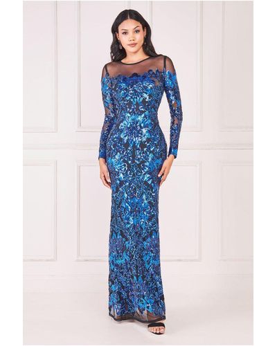 Plus floral sequin wrap shop skater dress