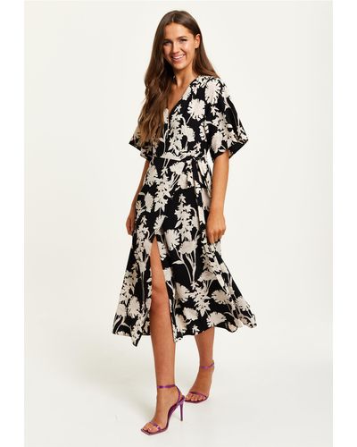 Livisa Wrap Kimono Dress in Black