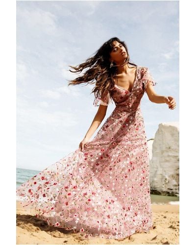 Pink Floral Maxi Dresses for Women - Up to 77% off | Lyst