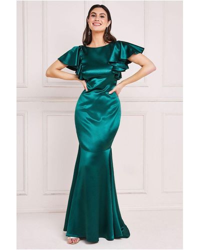 Women's Cowl Neck Dress | Green Cowl Neck Dress | DOYIN LONDON