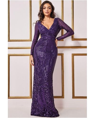 Purple Sequin Dresses for Women - Up to 60% off | Lyst