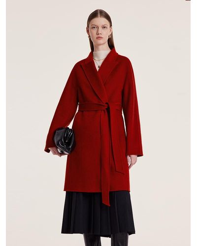 GOELIA Tencel Wool Double-Faced Coat - Red