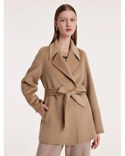 GOELIA Mulberry Silk Wool Double-Faced Coat - Natural