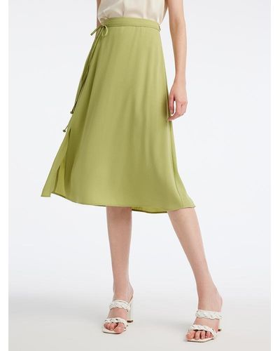 GOELIA Light Tea Acetate Knee-Length Skirt - Green