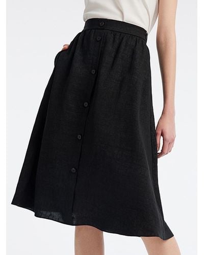 GOELIA Xiang Yun Silk Knee-Length Skirt - Black