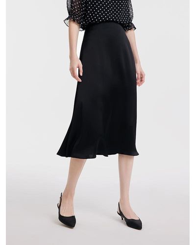 GOELIA Triacetate A-Line Skirt - Black