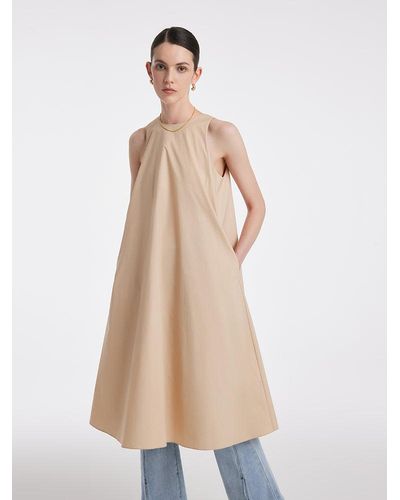 GOELIA Loose A-Line Vest Dress - Natural