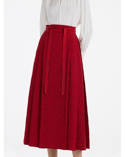 GOELIA Rose Jacquard Mamianqun With Bottomed Skirt - Red