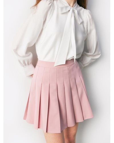 GOELIA Pleated Mini Skirt - Pink