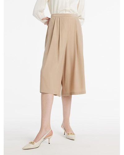 GOELIA Pure 22 Momme Mulberry Silk Culottes - Natural