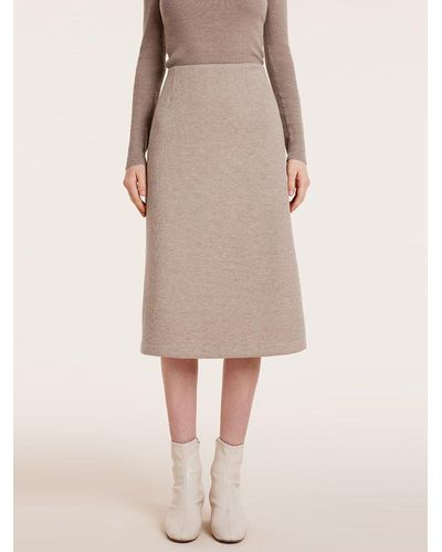 GOELIA Knit A-Line Half Skirt - Natural