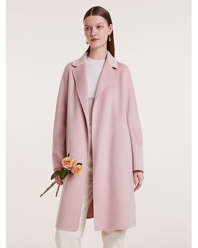 GOELIA Notched Lapel Wool And Cashmere Wrapped Coat - Pink